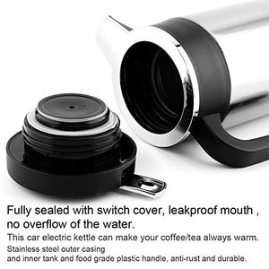 Senyar Electric Kettle 1000ML Stainless Steel Car Electric Kettle Coffee Tea Thermos Water Heating Cup 12V