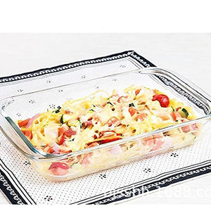 PDGJG Tempered Glass Plate Household Creative Baking Plate Rice Plate Vegetable Plate Oven Microwave Special Fish Plate Rectangular (Size : 2.0)