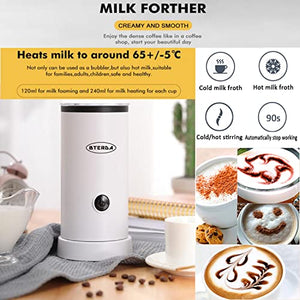 Milk Frother, Electric Milk Steamer Stainless Steel, Automatic Hot and Cold Milk Frother Warmer for Latte, Foam Maker for Coffee, Hot Chocolates, Cappuccino With Temperature Controls，Milk Heater8.11oz