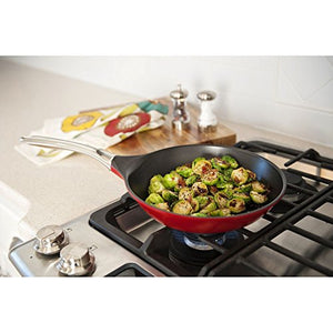 Nordic Ware Pro Cast Traditions Saute Skillet with Stainless Steel Handle, 10-Inch, Cranberry