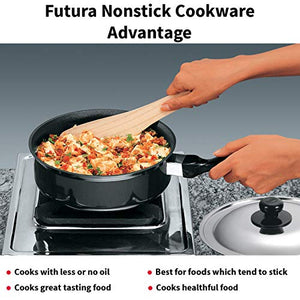 Futura Non-Stick Curry Pan (Saute Pan) 3-1/4 Litre with Steel Lid