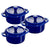 STAUB Ceramics Mini Round Cocotte Set, 3-piece, Dark Blue