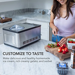 Whynter ICM-200LS Automatic Ice Cream Maker 2 Quart Capacity Stainless Steel, Built-in Compressor, no pre-Freezing, LCD Digital Display, Timer