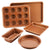Ayesha Curry Nonstick Bakeware Set Includes Cookie Sheet, Loaf, Muffin Cake Pans, 5-Piece, Copper