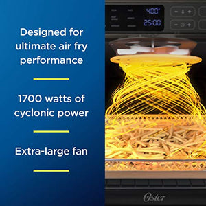 Oster Digital Air Fryer Oven with RapidCrisp, Stainless Steel, 12-Function Countertop Oven with Convection