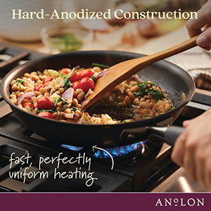 Anolon Advanced Hard Anodized Nonstick Saute Fry Pan with Helper Handle, 5 Quart, Gray