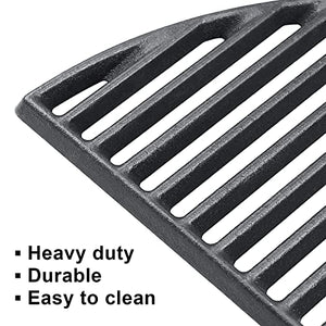 Hisencn 18" Half Moon Cast Iron Reversible Griddle and Cooking Grate for Large Big Green Egg for Kamado Joe Classic I, Classic II, Classic III, Large Big Green Egg and Other 18 inch Kamado Grills