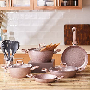 YFQHDD 13Pcs/ Set Cookware Set Kitchenware Saucepan Cooking Pot and Pan Set Non- Stıck Granite Stainless Steel Kitchen Tools