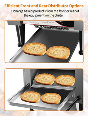 Commercial Conveyor Toaster 300PCS Per Hour Toasting Bread Bagels 110V Electric Countertop Belt Machine for Restaurant Home Bread Bagel Breakfast Food
