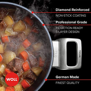 Woll Diamond Lite Pro Induction, Nonstick Diamond Coated 10 Piece Cookware Set