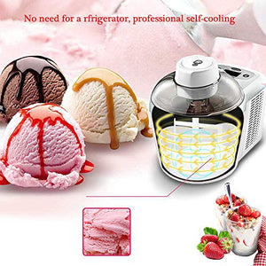 Ice Cream Maker, Freezing Self-Refrigerating Electric Ice Cream Machine, Frozen Yogurt Sorbet Treat Machine, 1.3 Pint, ICM-700A-1,Gray