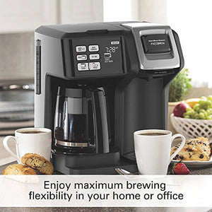 Hamilton Beach FlexBrew 2-Way Brewer Programmable Coffee Maker (49976) Bundle with Support Extension