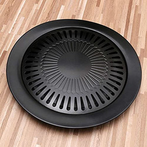 PDGJG 2cm 24.5cm BBQ Barbecue Pan Grill Stovetop replacement round Barbeque Plate non-stick cooking pan Kitchen BBQ Accessory