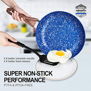 MICHELANGELO Nonstick Frying Pans, 12 Inch Frying Pan with Lid & Nonstick Stone-Derived Coating, Granite Frying Pan, 12 Inch Skillets with Lid, Stone Pan Nonstick, Granite Rock Pan, Induction Ready
