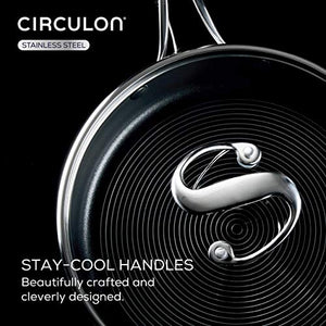 Circulon SteelShield S-Series Stainless Steel Hybrid Nonstick 10-Piece Cookware Set with Bonus Utensil, Silver (70051)