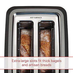Wolf Gourmet 2-Slice Extra-Wide Slot Toaster with Shade Selector, Bagel and Defrost Settings, Red Knob, Stainless Steel (WGTR102S)