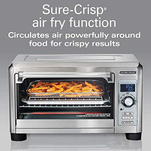 Hamilton Beach Professional Sure-Crisp Digital Air Fryer Countertop Toaster Oven, 1500W, Fits 12” Pizza 6 Slice Capacity, Temperature Probe, Stainless Steel (31243)