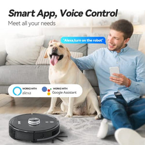 Beantech Rove Pro Robot Vacuum with LIDAR & AI Smart Sensor Navigation Technology, Multi-Level Mapping, No-Go Zones, Strong Suction, Perfect for Pet Hair and Stubborn Particles, Black