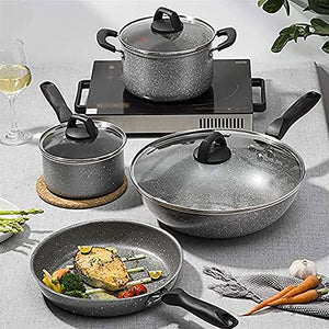 YZDKJDZ Kitchen Cookware Set, 4-Piece, Stainless Steel Cookware, Nonstick Pots Set, Cooking Sets for Cooking and Baking