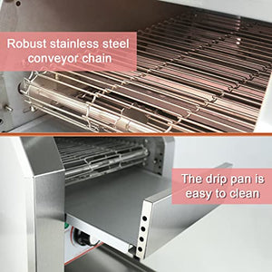 YOOYIST Commercial Toaster Double Heating Elements Conveyor Toaster，150 Slices / Hour， Stainless Steel Heavy Duty Industrial Toasters with Adjustable Speed For Bread Bagel Baked Food