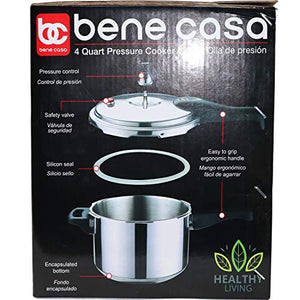Bene Casa 61423 Aluminum Pressure Cooker 9.45 Quart 9 Liter