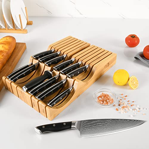 Damascus Kitchen Knife Set, SHAN ZU 7-Piece Professional Knife Sets for  Chefs, Japanese AUS-10V Super Steel With G10 Handle Knife Block Set, GYO