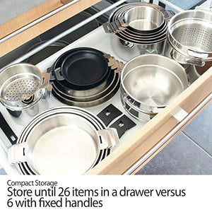Cristel STQ6PPMAW Mutine Removable Handle 6 Pc White Cookware Set, One size