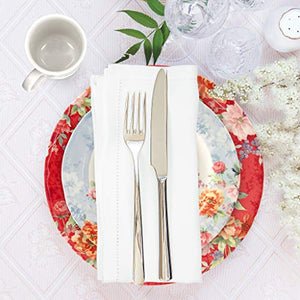 Tudor 30-Piece Premium Quality Porcelain Dinnerware Set, Service for 6 - CRIMSON, See 10 Designs Inside!