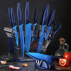 16 Pieces Kitchen Knife Set Dishwasher Safe, Professional Chef Kitchen Knife Set, Kitchen Knife Set Stainless Steel with Knife Sharpener Peeler Scissors Acrylic Block