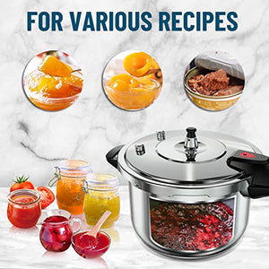 WantJoin Pressure Cooker, 10 Quart Stainless Steel Pressure Canner, Induction Compatible Cookware with Spring Valve Safeguard Devices,Compatible with Gas & Induction Cooker