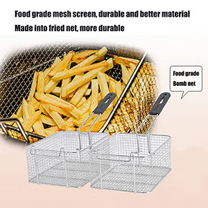 Wgwioo Gas Deep Fryer, Commercial Countertop Stainless Professional Gas Fryer with Basket Scoop, for Commercial Restaurant Countertop Family Food Cooking,Natural Gas