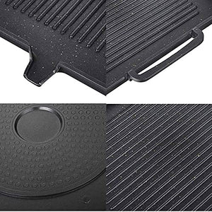 PDGJG Kitchen Non-Stick Cooking Grill Pan Cast Iron Reversible Griddle Pan Plate Large Hot Induction Cooking with Handles