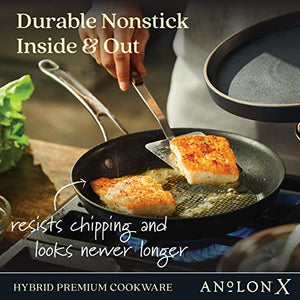 Anolon X Hybrid Nonstick Cookware Induction / Pots and Pans Set, 10 Piece - Dark Gray