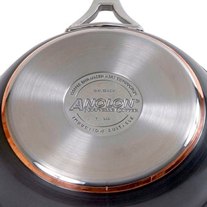Anolon Nouvelle Copper Hard Anodized Nonstick Cookware Pots and Pans Set, 11 Piece, Dark Gray
