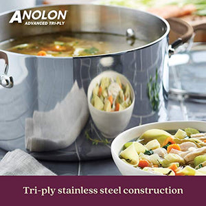 Anolon Advanced Triply Stainless Steel Cookware Pots and Pans Set, 10 Piece