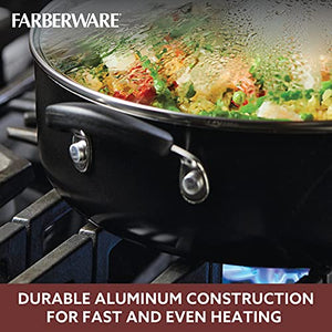 Farberware Smart Control Nonstick Jumbo Cooker/Saute Pan with Lid and Helper Handle, 6 Quart, Black