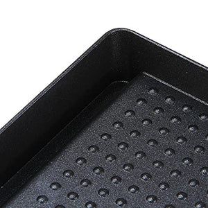PDGJG BBQ Grill Pan Outdoor Barbecue Grill Pan Rectangle Non-Stick Grill Cookware BBQ Tray Outdoor Smokeless Barbecue Plate