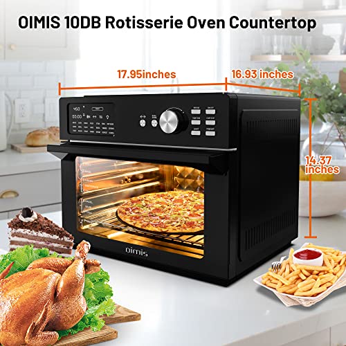  OIMIS Air Fryer Toaster Oven, 32QT Toaster Oven 21-in-1 Extra  Large Countertop Convection Rotisserie Oven Patented Dual Air Duct System  with 6 Accessories Recipes Black : Home & Kitchen