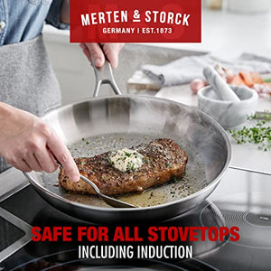 Merten & Storck Tri-Ply Stainless Steel Induction 14 Piece Cookware Pots and Pans Set, Multi Clad, Oven Safe, Silver