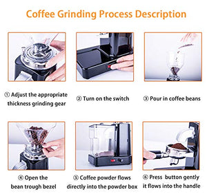 Huanyu Electric Coffee Grinder 1000G Commercial&Home Grinding Machine for Beans Nuts Spice Burr Grinder 200W Professional Miller 19 Fine - Coarse Grind Size Settings Stainless Steel Cutter Pulverizer
