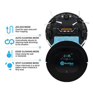 Rollibot Genius BL800 - Robotic Vacuum Cleaner. Vacuums, Sweeps, and Wet Mops Hard Surfaces and Carpet.