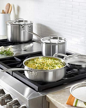 Cuisinart MCP-12N MultiClad Pro 3-Ply Stainless Steel 12-Piece Cookware Set