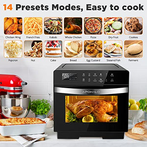 Air Fryer Toaster Oven, APOHALO Home Professional Grade,1950W, 6 in 1 Air Fryer Oven with 20L Large Smart Convection Oven Combo,85% Oil Reduce,Stainless Steel Countertop