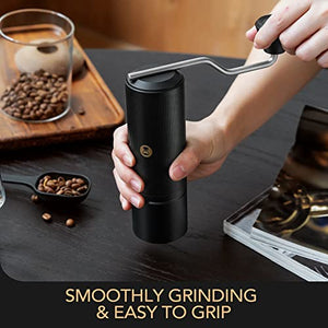 TIMEMORE Premium Manual Coffee Grinder with 42mm Stainless Steel Conical Burr, Hand Coffee Grinder with High Precision Adjustable Setting, French Press Pour Over Coffee Hand Grinder - Xlite, Black