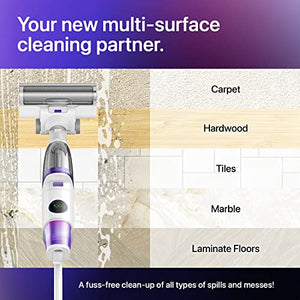 Lunaglow Nano 3-in-1 Vacuum Cleaner - Wet Dry Vacuum - Cordless Mop Vacuum Combo for Tile and Hardwood - Vacuum Cleaner Carpet and Floor - Self-Cleaning Vacuum Cleaner | White