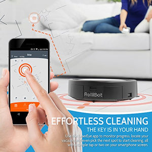 Top Ranked 3D Laser Mapping ROLLIBOT LASEREYE Robot Vacuum: 100% Clean Floors, Cliff & Object Detection, 2D Map w/ App Orange