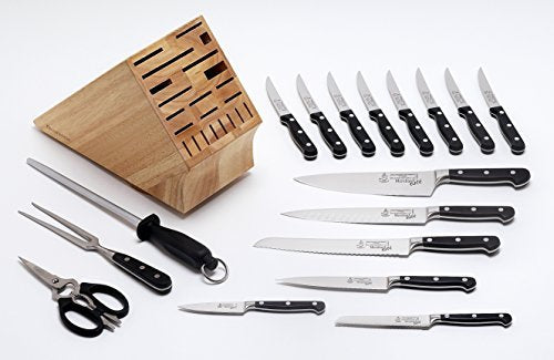 Messermeister Meridian Elite Knife Set with Steak Knives & Knife Block, 18 Pc.