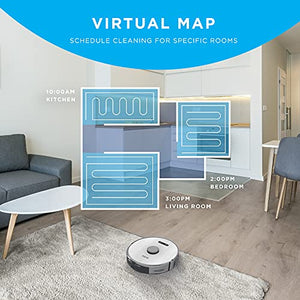 iHome AutoVac Halo,Robot Vacuum and Mop Combo, Robotic Vacuum Cleaner, Automatic Self Emptying Dirt Disposal Base, Wi-Fi Connected Smart Mapping, Lidar Visual Navigation Technology, App Control