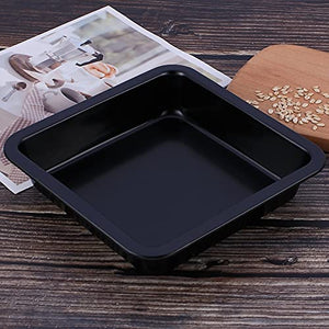 PDGJG Square Cake Pan Carbon Steel Baking Tray Pie Pizza Bread Cake Mold Bakeware Baking Tools (Color : Gold)