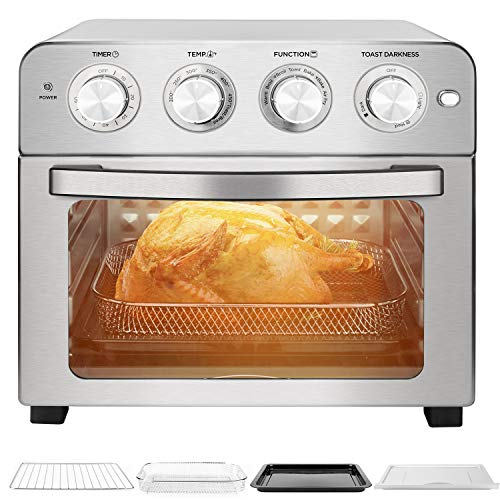 Schloß Air Fryer, 24Qt Toaster Oven, Multifunctional Convection Airfryer, Rotisserie & Dehydrator, 7 Presets Fry, Roast, Broil, Bake, Dehydrate, Reheat, Cooking Accessories Included, 1700W